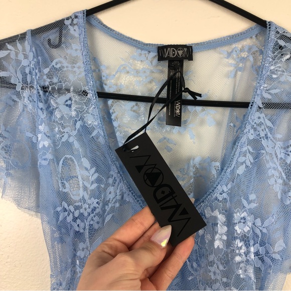 NWT Ethereal Dolls Kill Widow Blue Floral Lace Dress - Picture 8 of 10